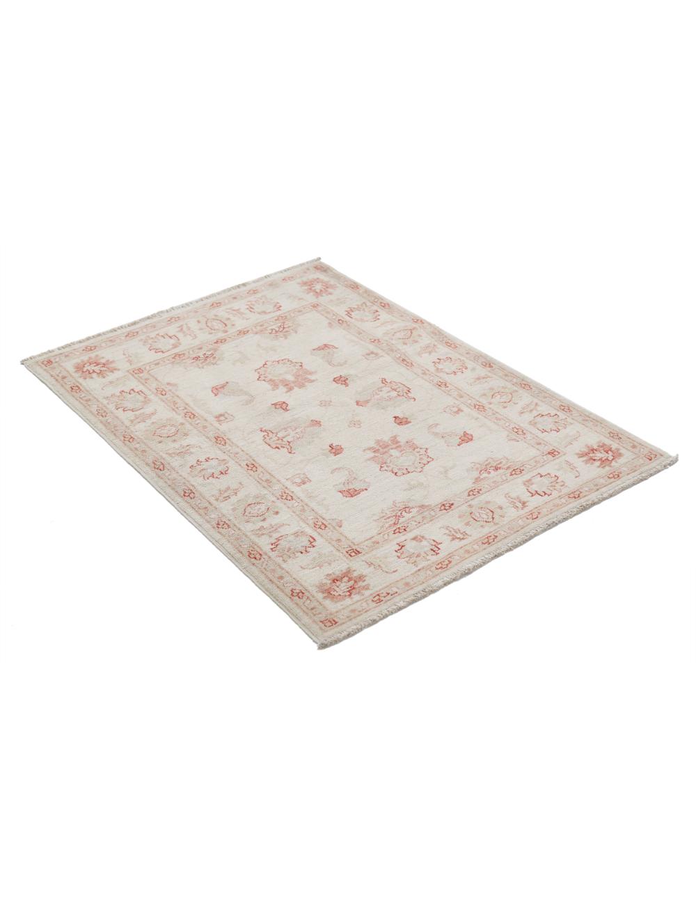 Ziegler 2' 9" X 3' 9" Hand-Knotted Wool Rug 2' 9" X 3' 9" (84 X 114) / Ivory / Red