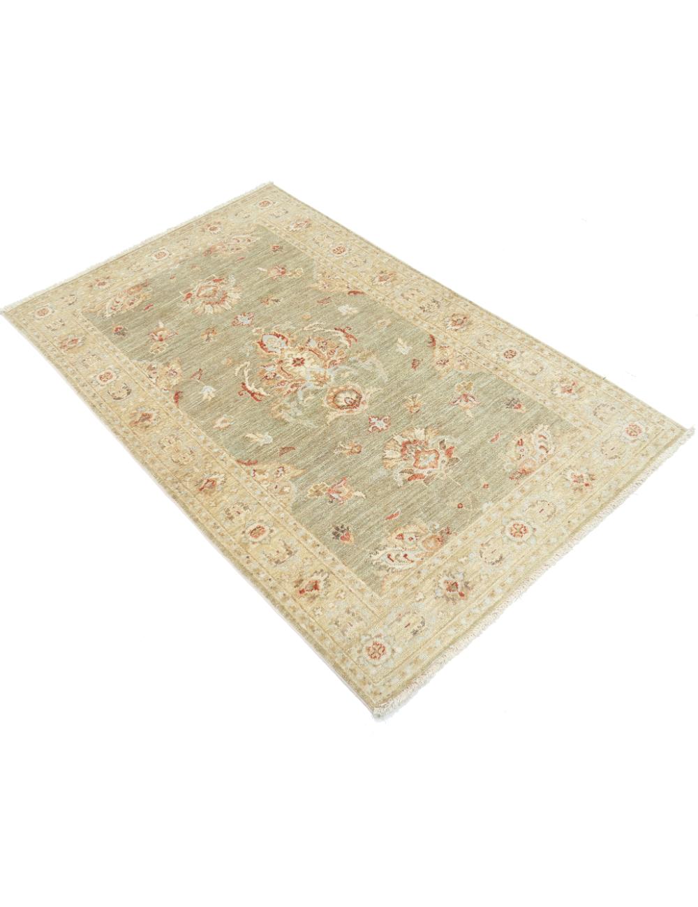 Ziegler 2' 11" X 4' 9" Hand-Knotted Wool Rug 2' 11" X 4' 9" (89 X 145) / Green / Beige