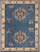 Ziegler 3' 0" X 4' 0" Hand-Knotted Wool Rug 3' 0" X 4' 0" (91 X 122) / Blue / Ivory