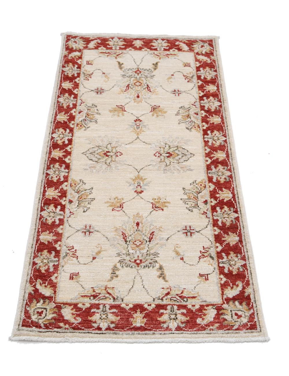 Ziegler 2' 0" X 4' 1" Hand-Knotted Wool Rug 2' 0" X 4' 1" (61 X 124) / Ivory / Red