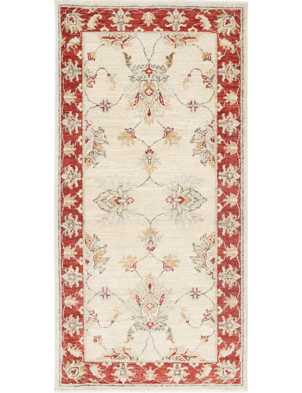 Ziegler 2' 0" X 4' 1" Hand-Knotted Wool Rug 2' 0" X 4' 1" (61 X 124) / Ivory / Red