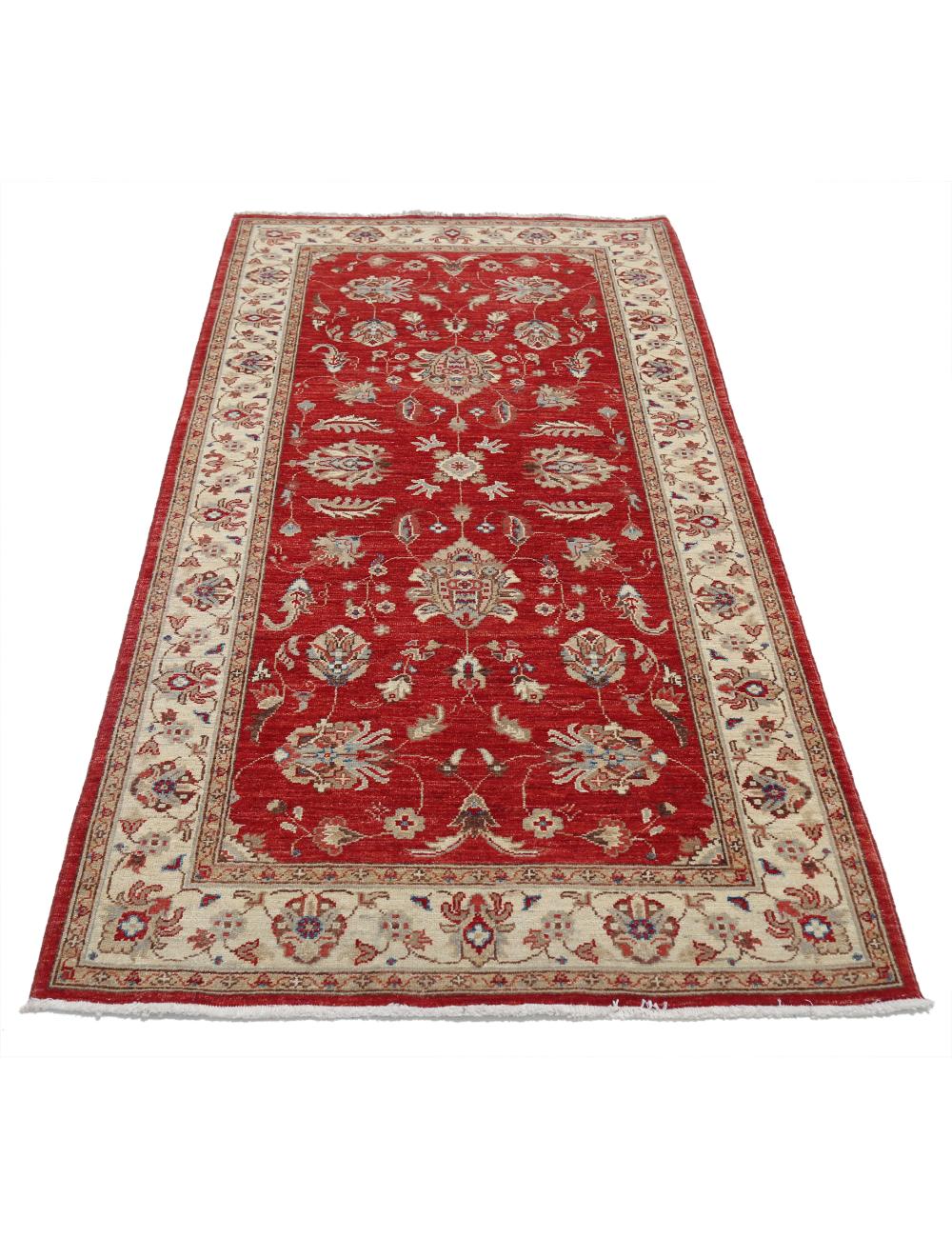 Ziegler 3' 5" X 6' 6" Hand-Knotted Wool Rug 3' 5" X 6' 6" (104 X 198) / Red / Ivory