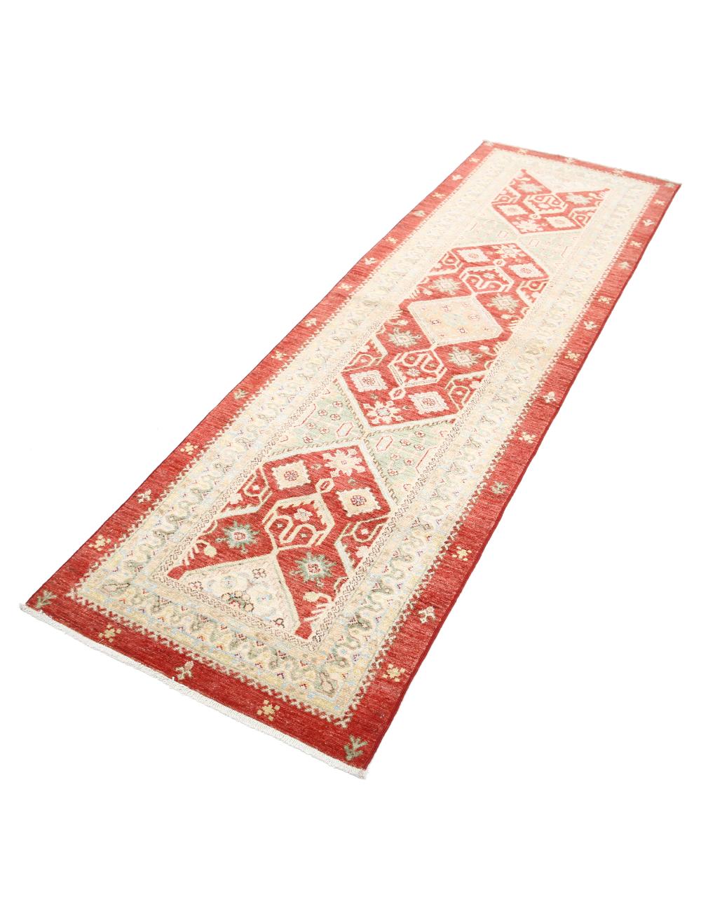 Ziegler 2' 8" X 8' 4" Hand-Knotted Wool Rug 2' 8" X 8' 4" (81 X 254) / Red / Ivory