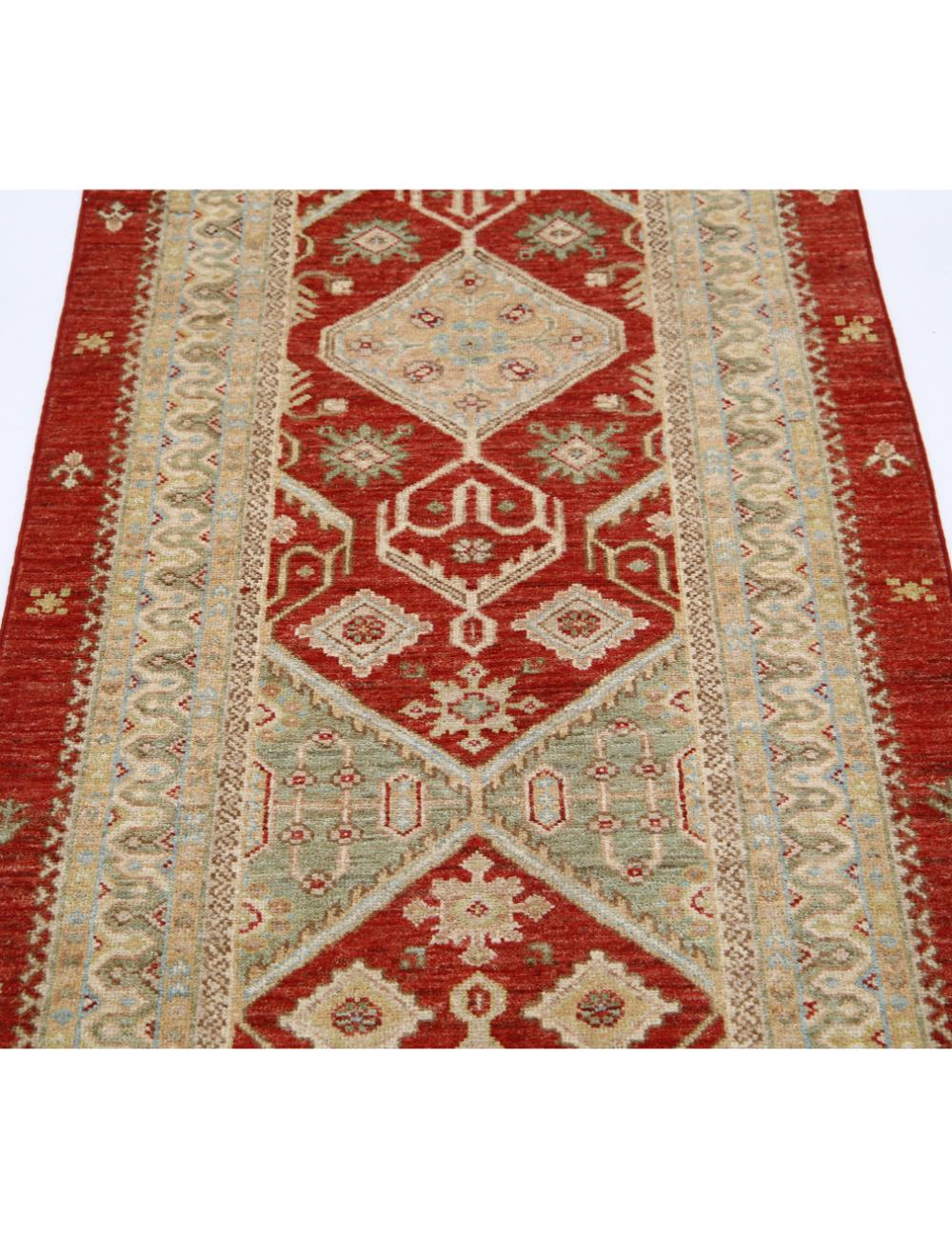 Ziegler 2' 8" X 8' 4" Hand-Knotted Wool Rug 2' 8" X 8' 4" (81 X 254) / Red / Ivory