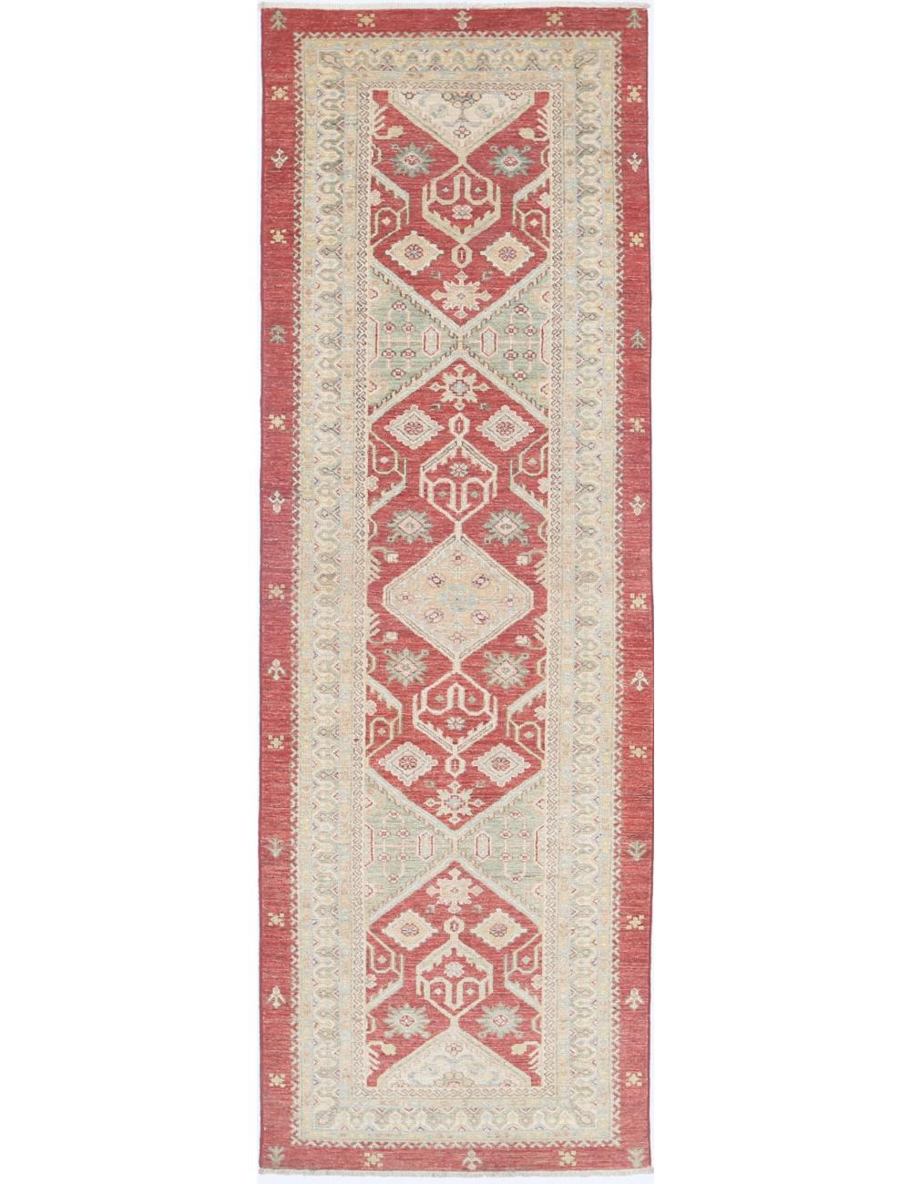 Ziegler 2' 8" X 8' 4" Hand-Knotted Wool Rug 2' 8" X 8' 4" (81 X 254) / Red / Ivory