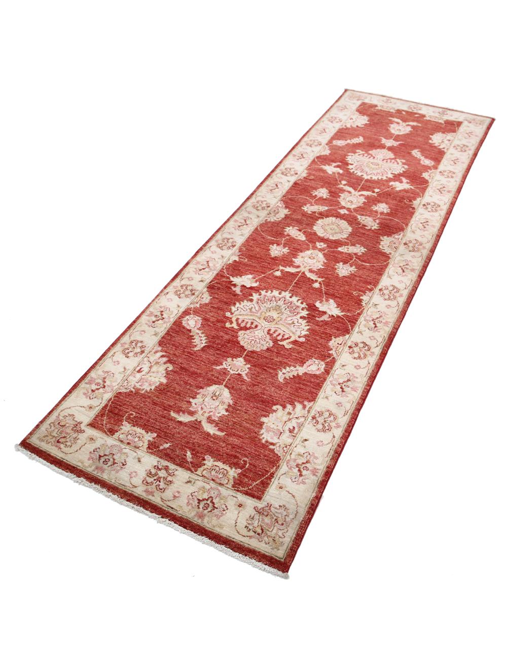 Ziegler 2' 7" X 8' 4" Hand-Knotted Wool Rug 2' 7" X 8' 4" (79 X 254) / Red / Ivory