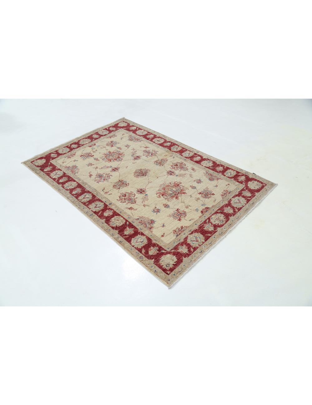 Ziegler 3' 11" X 6' 0" Hand-Knotted Wool Rug 3' 11" X 6' 0" (119 X 183) / Ivory / Red