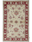 Ziegler 3' 11" X 6' 0" Hand-Knotted Wool Rug 3' 11" X 6' 0" (119 X 183) / Ivory / Red