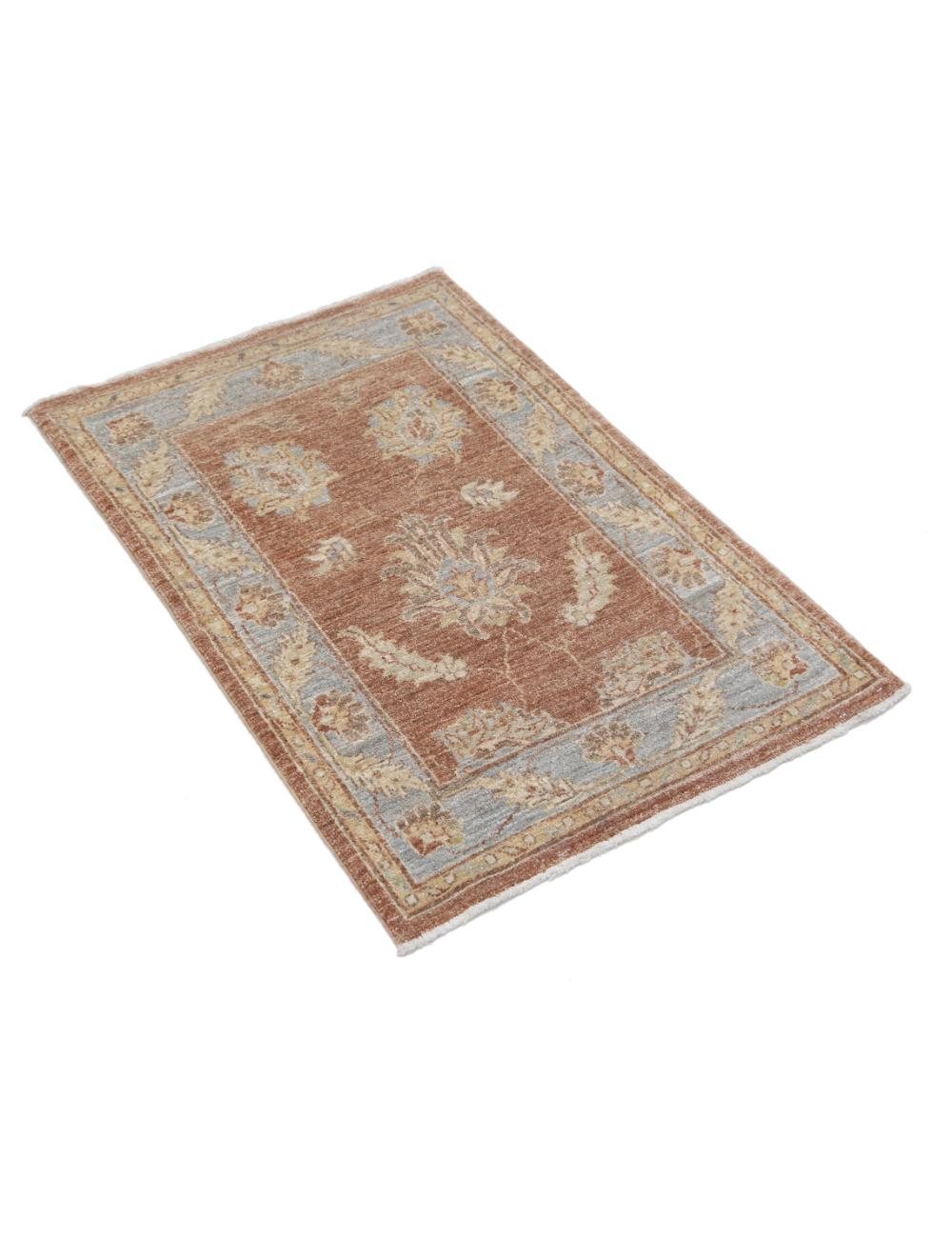 Ziegler 2' 2" X 3' 1" Hand-Knotted Wool Rug 2' 2" X 3' 1" (66 X 94) / Brown / Blue