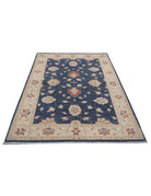 Ziegler 3' 11" X 6' 2" Hand-Knotted Wool Rug 3' 11" X 6' 2" (119 X 188) / Blue / Ivory