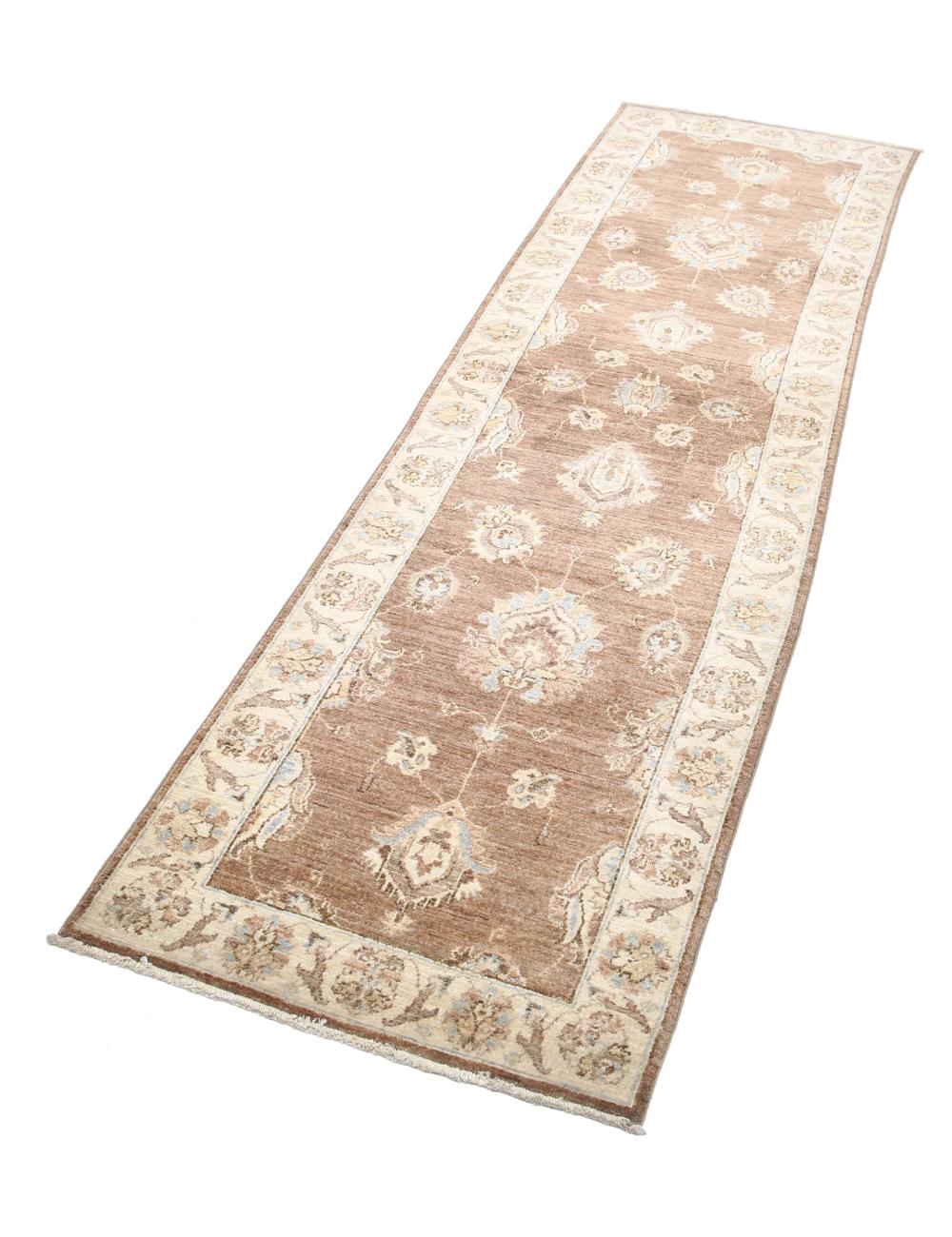 Ziegler 2' 4" X 8' 6" Hand-Knotted Wool Rug 2' 4" X 8' 6" (71 X 259) / Brown / Ivory