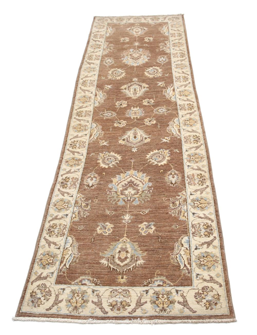 Ziegler 2' 4" X 8' 6" Hand-Knotted Wool Rug 2' 4" X 8' 6" (71 X 259) / Brown / Ivory