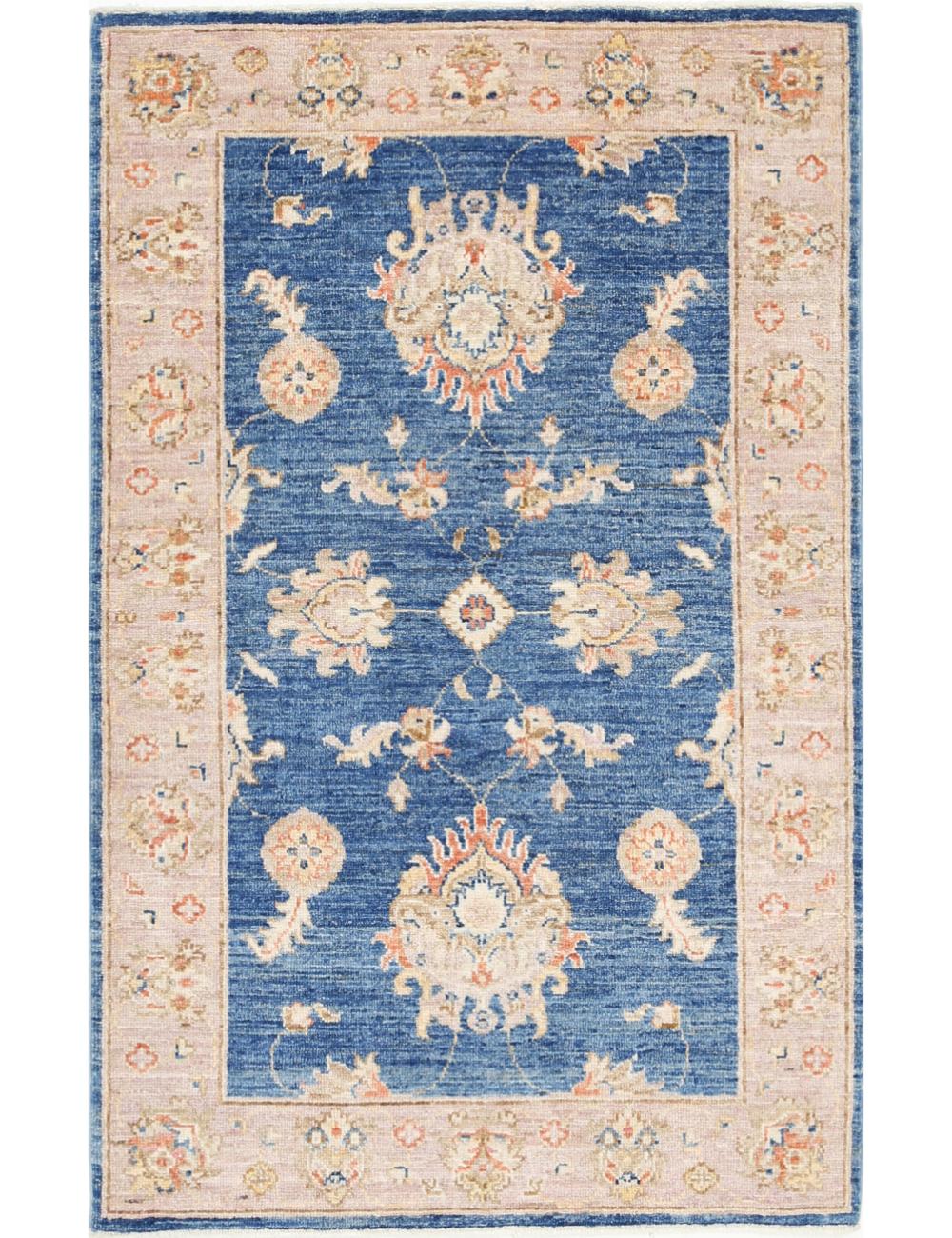 Ziegler 2' 7" X 4' 0" Hand-Knotted Wool Rug 2' 7" X 4' 0" (79 X 122) / Blue / Lilac