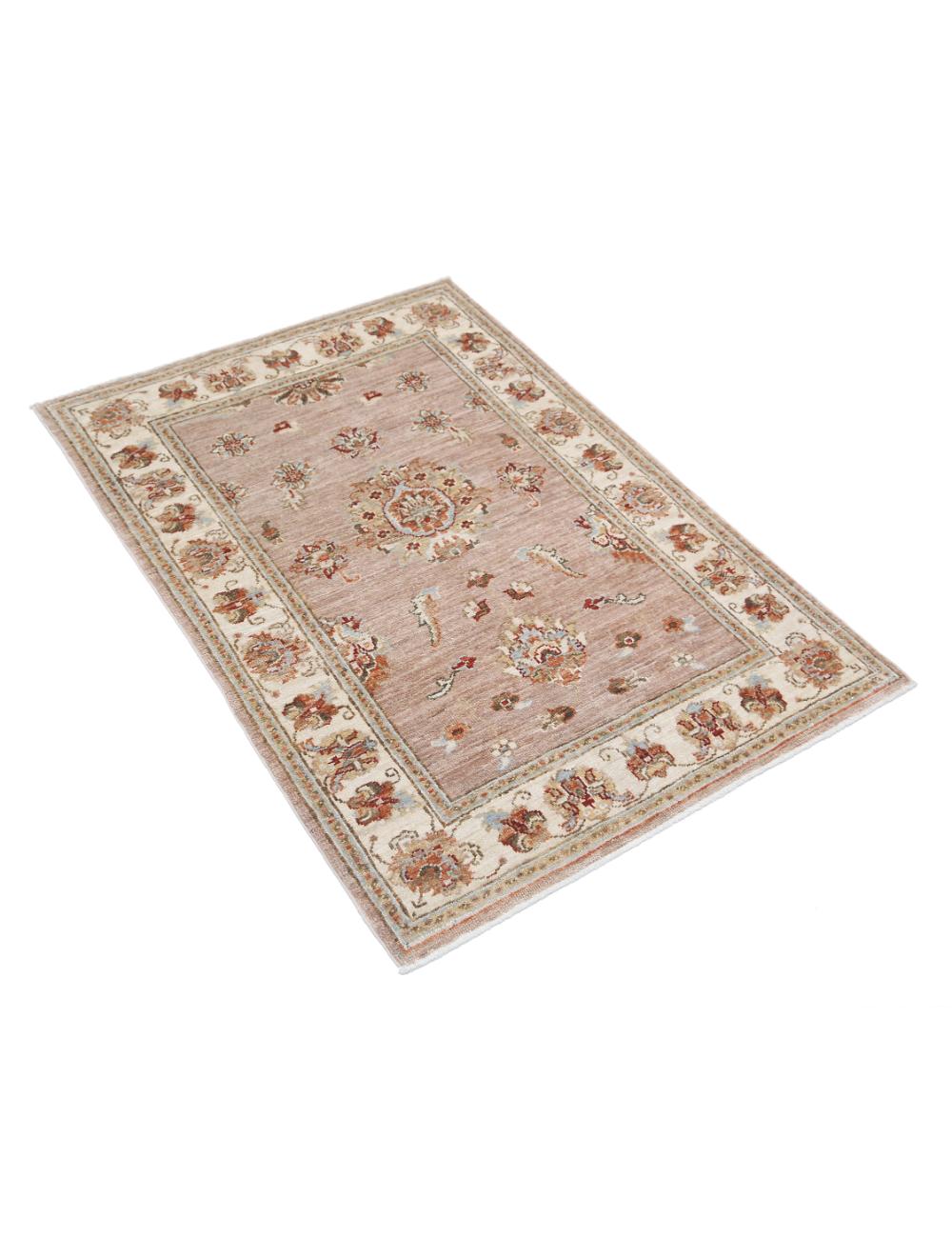 Ziegler 2' 8" X 3' 9" Hand-Knotted Wool Rug 2' 8" X 3' 9" (81 X 114) / Pink / Ivory