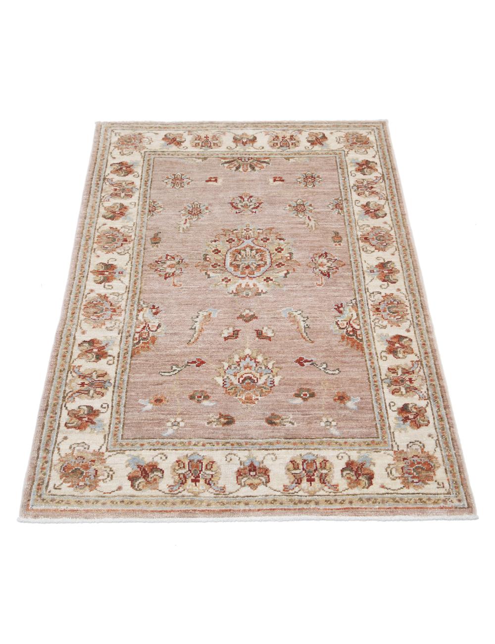 Ziegler 2' 8" X 3' 9" Hand-Knotted Wool Rug 2' 8" X 3' 9" (81 X 114) / Pink / Ivory