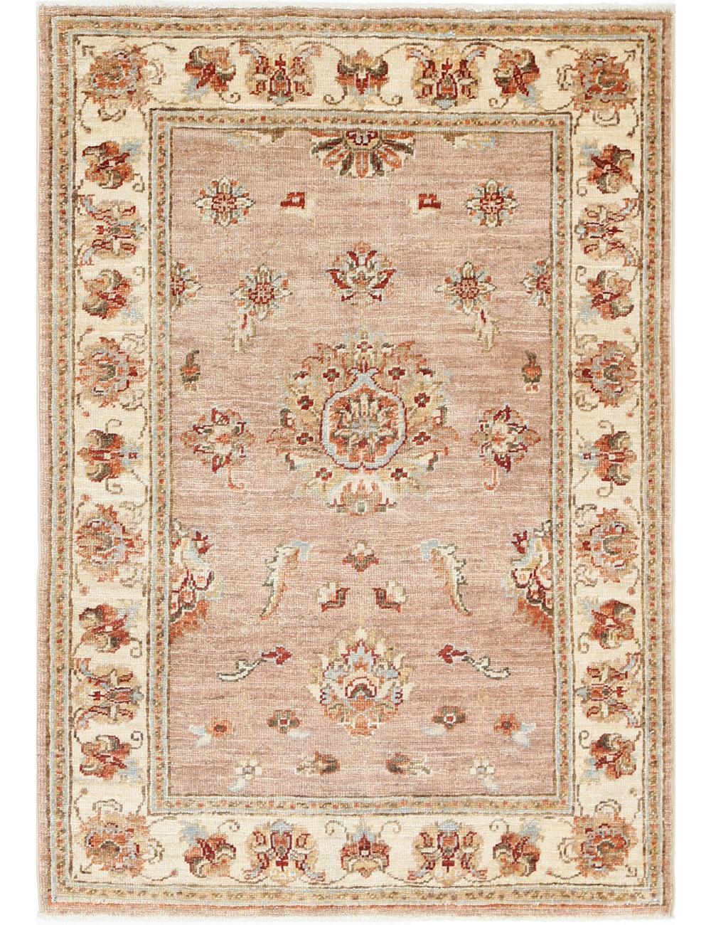 Ziegler 2' 8" X 3' 9" Hand-Knotted Wool Rug 2' 8" X 3' 9" (81 X 114) / Pink / Ivory