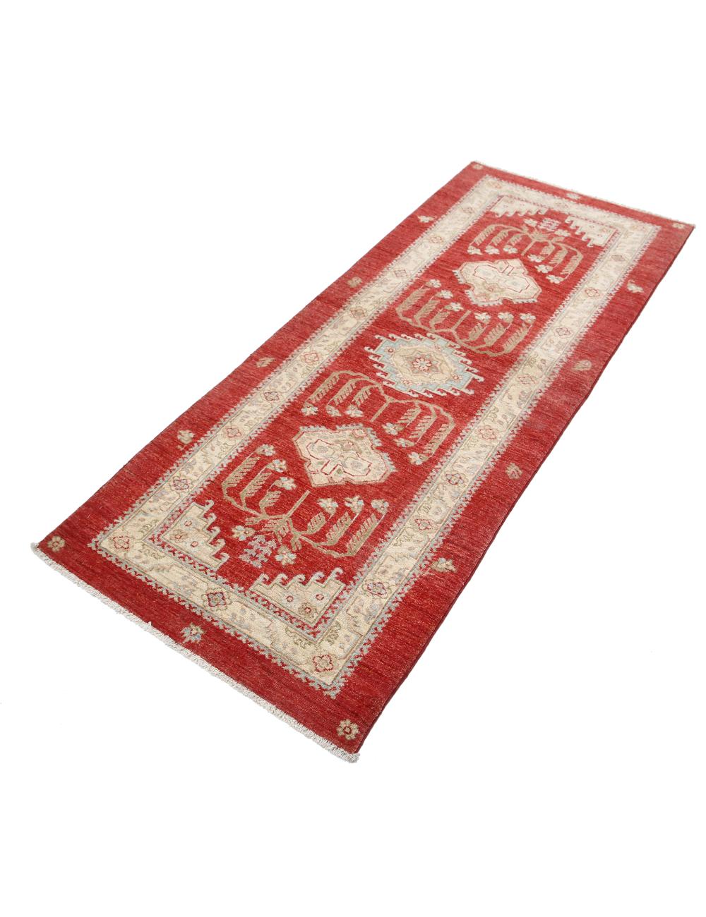 Ziegler 2' 8" X 6' 6" Hand-Knotted Wool Rug 2' 8" X 6' 6" (81 X 198) / Red / Ivory