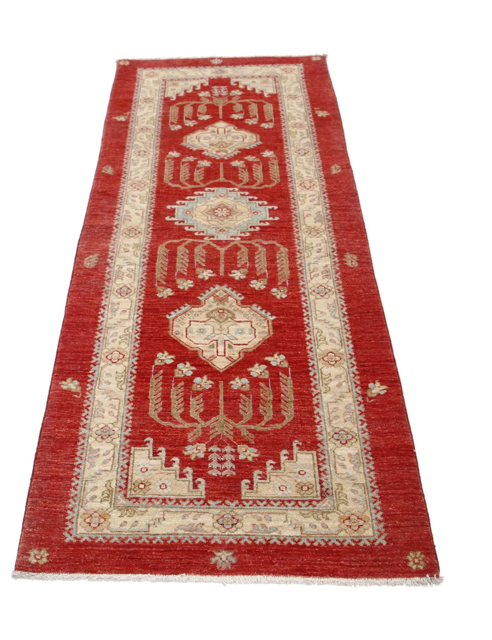 Ziegler 2' 8" X 6' 6" Hand-Knotted Wool Rug 2' 8" X 6' 6" (81 X 198) / Red / Ivory