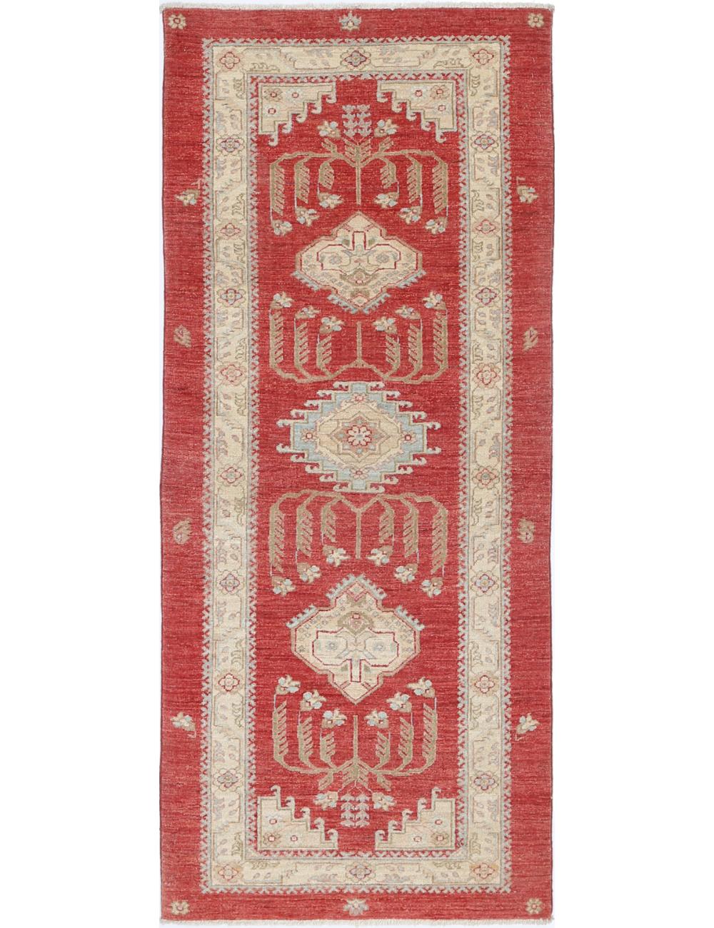 Ziegler 2' 8" X 6' 6" Hand-Knotted Wool Rug 2' 8" X 6' 6" (81 X 198) / Red / Ivory