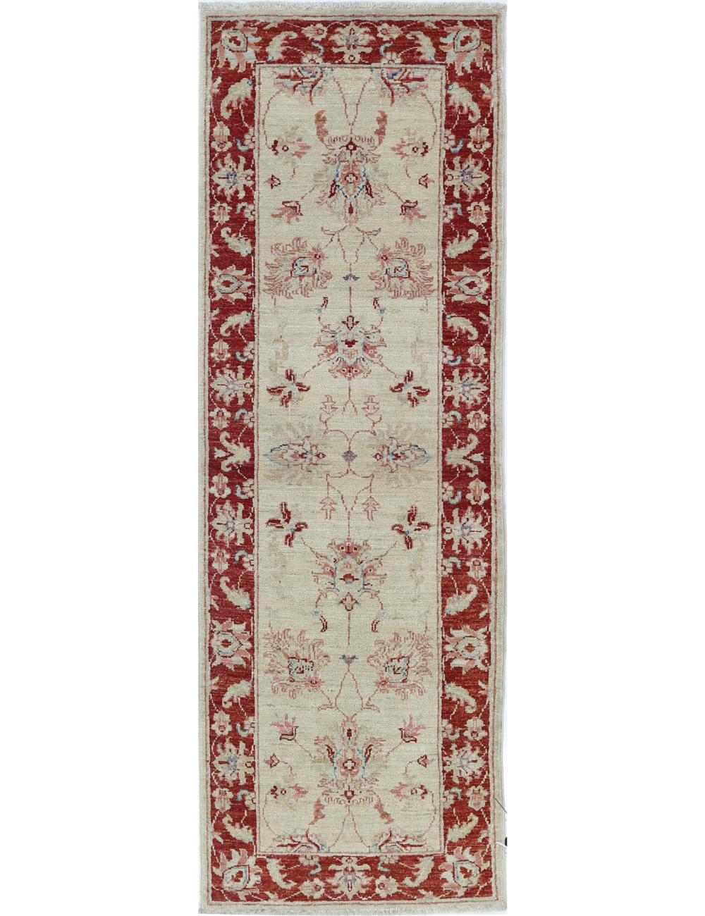 Ziegler 2' 0" X 5' 10" Hand-Knotted Wool Rug 2' 0" X 5' 10" (61 X 178) / Ivory / Red