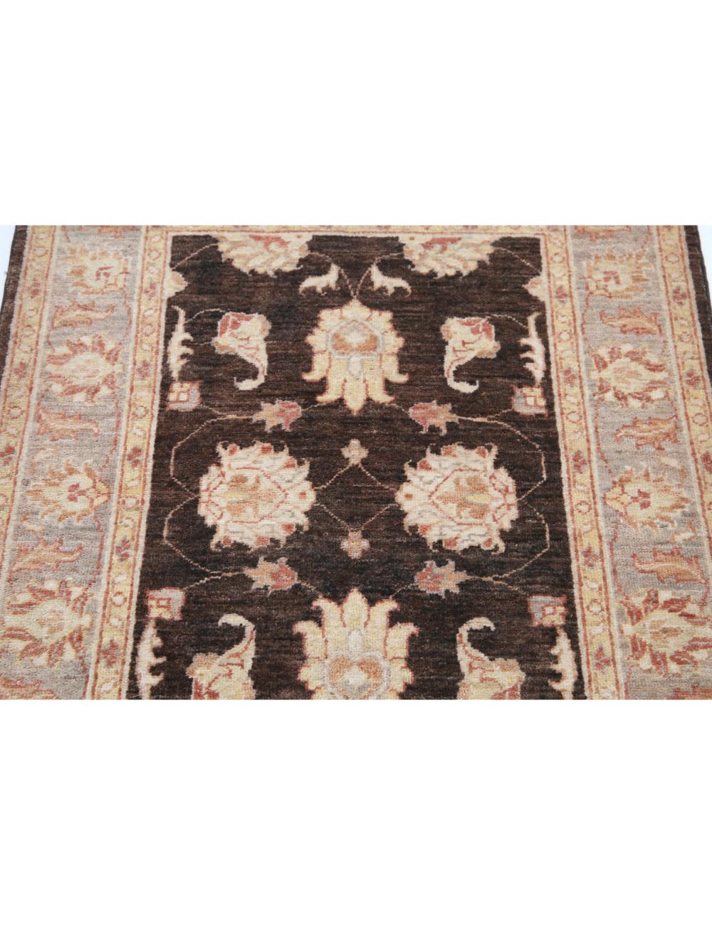 Ziegler 2' 10" X 4' 1" Hand-Knotted Wool Rug 2' 10" X 4' 1" (86 X 124) / Brown / Grey