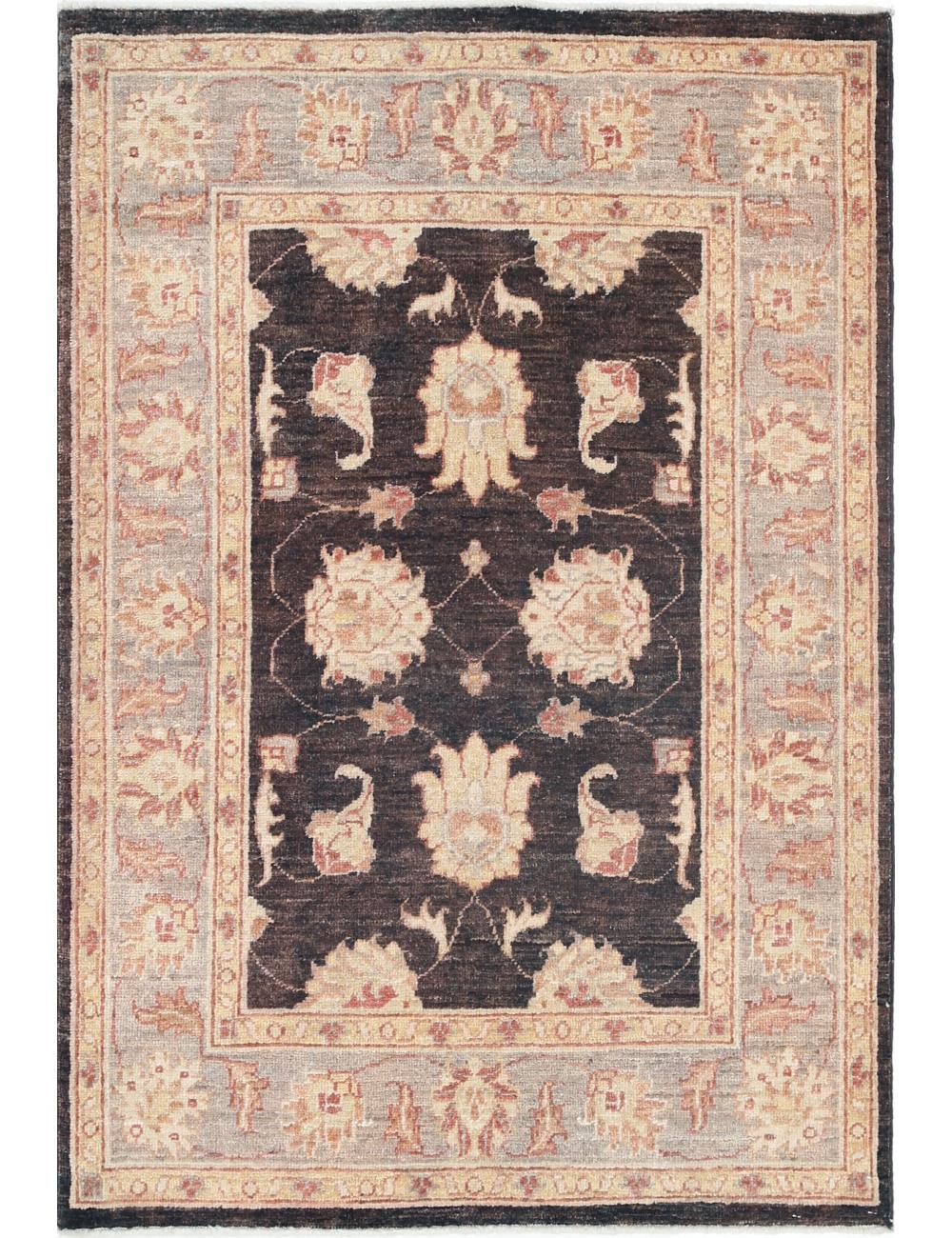 Ziegler 2' 10" X 4' 1" Hand-Knotted Wool Rug 2' 10" X 4' 1" (86 X 124) / Brown / Grey