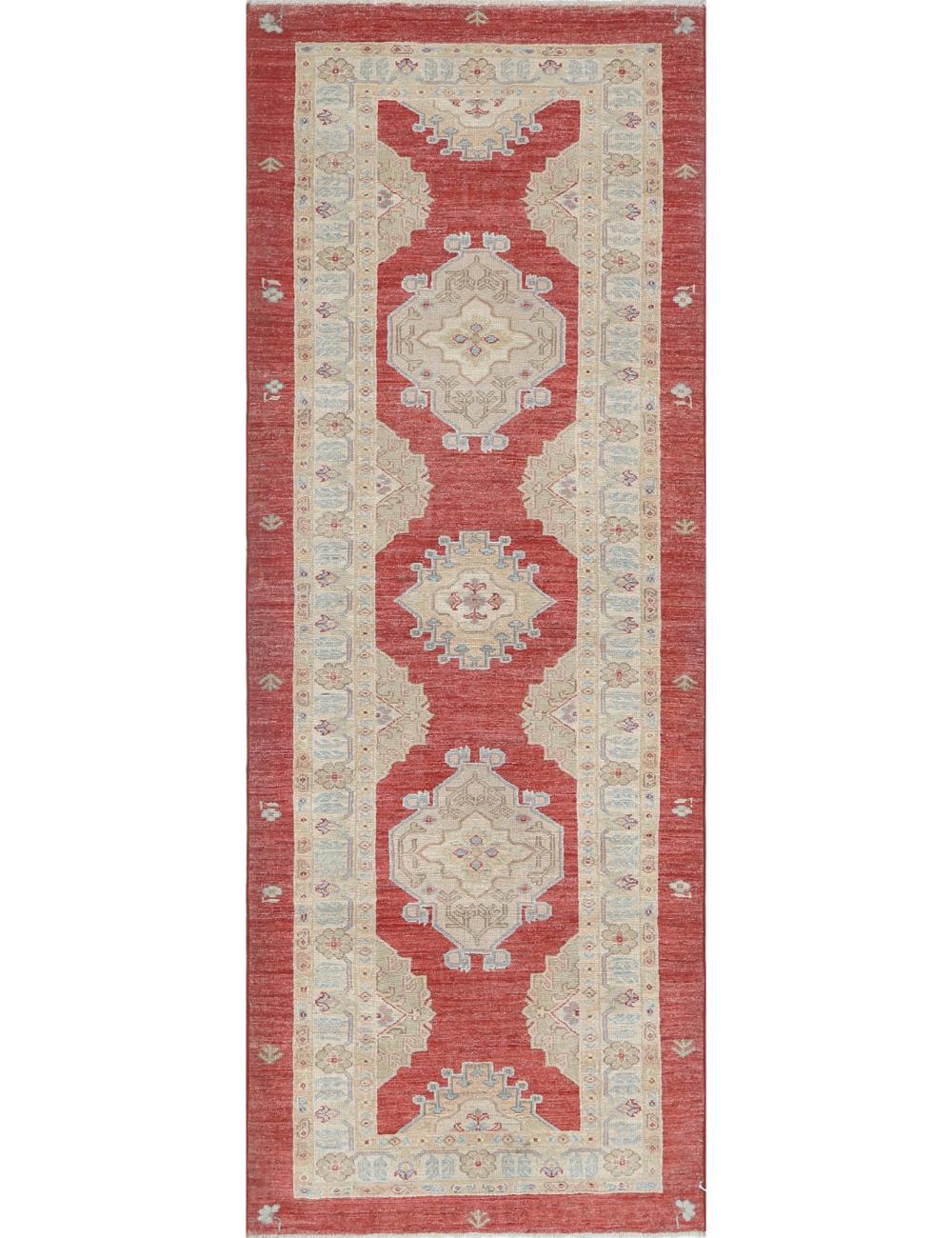 Ziegler 2' 9" X 7' 8" Hand-Knotted Wool Rug 2' 9" X 7' 8" (84 X 234) / Red / Ivory