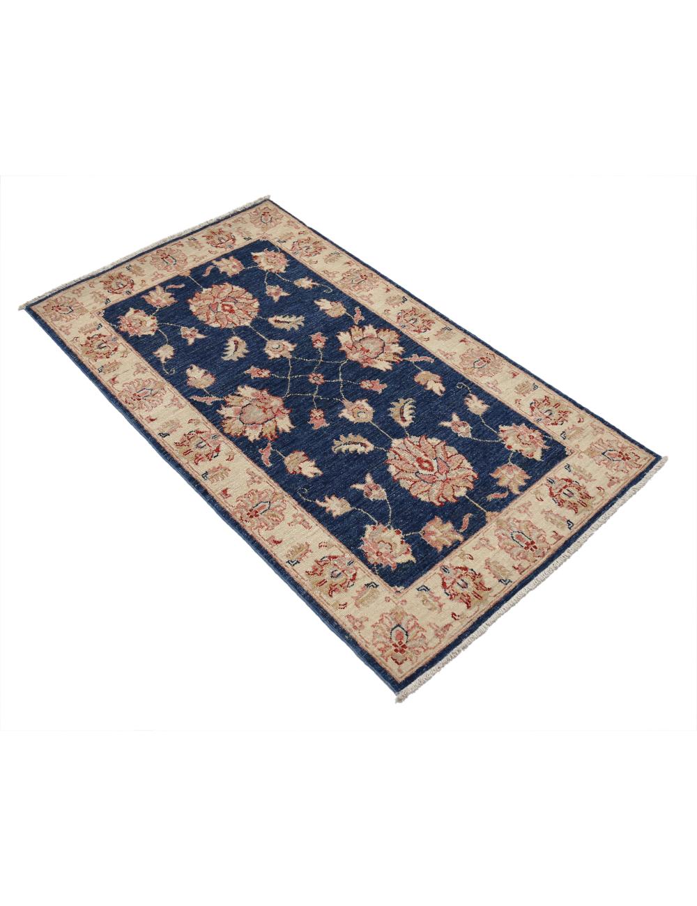 Ziegler 2' 7" X 4' 4" Hand-Knotted Wool Rug 2' 7" X 4' 4" (79 X 132) / Blue / Ivory