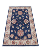 Ziegler 2' 7" X 4' 4" Hand-Knotted Wool Rug 2' 7" X 4' 4" (79 X 132) / Blue / Ivory