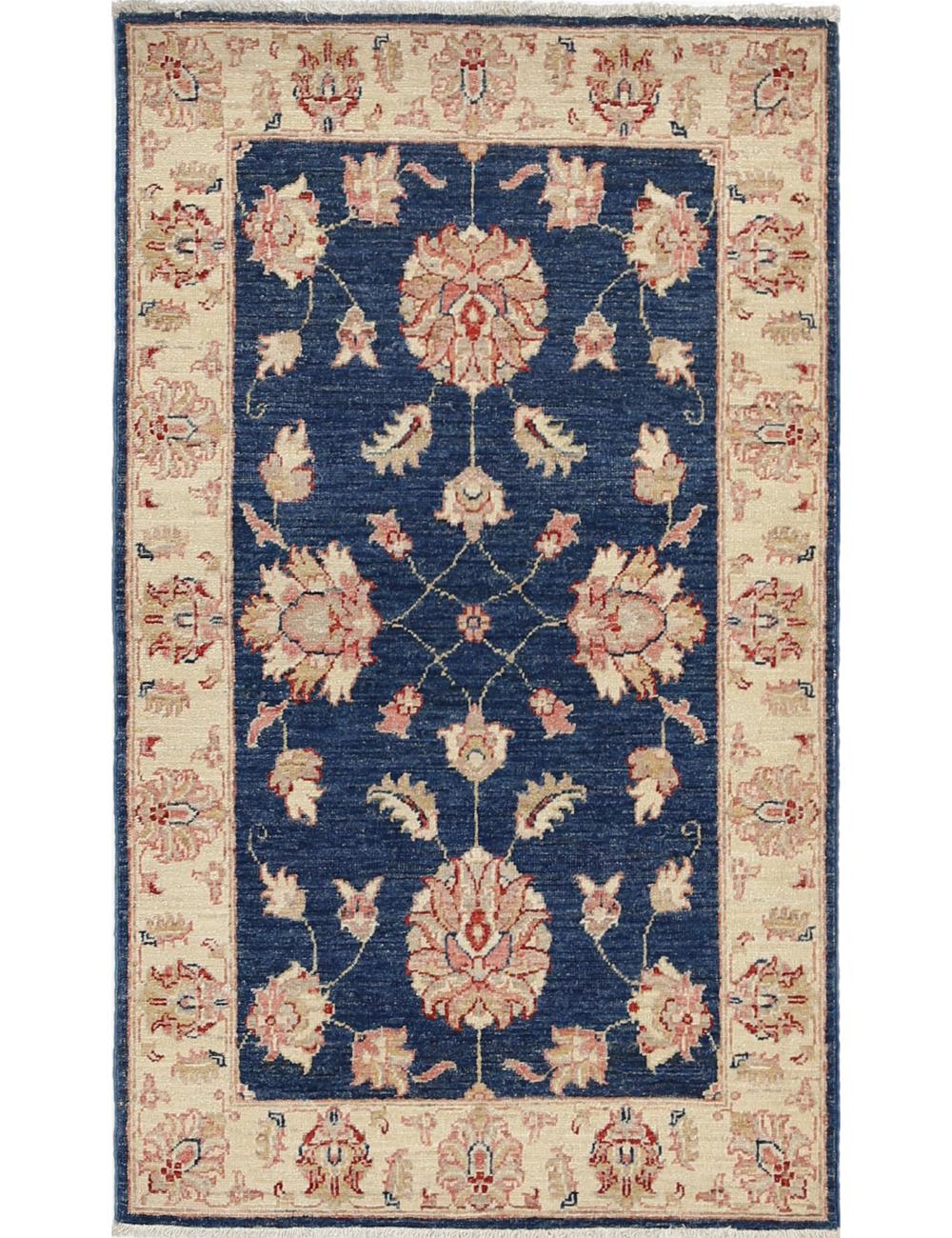 Ziegler 2' 7" X 4' 4" Hand-Knotted Wool Rug 2' 7" X 4' 4" (79 X 132) / Blue / Ivory