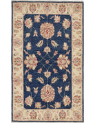 Ziegler 2' 7" X 4' 4" Hand-Knotted Wool Rug 2' 7" X 4' 4" (79 X 132) / Blue / Ivory