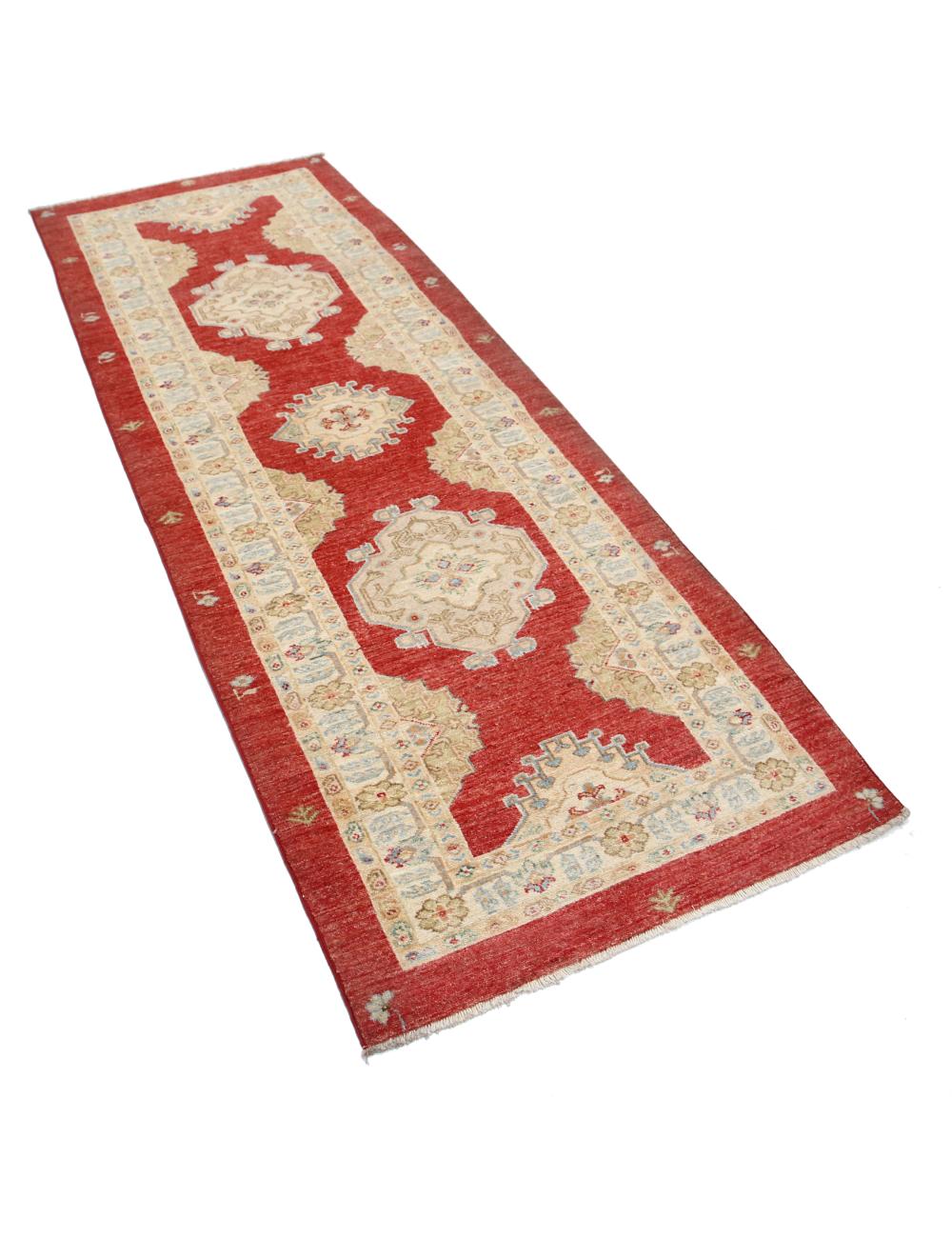 Ziegler 2' 11" X 7' 9" Hand-Knotted Wool Rug 2' 11" X 7' 9" (89 X 236) / Red / Ivory