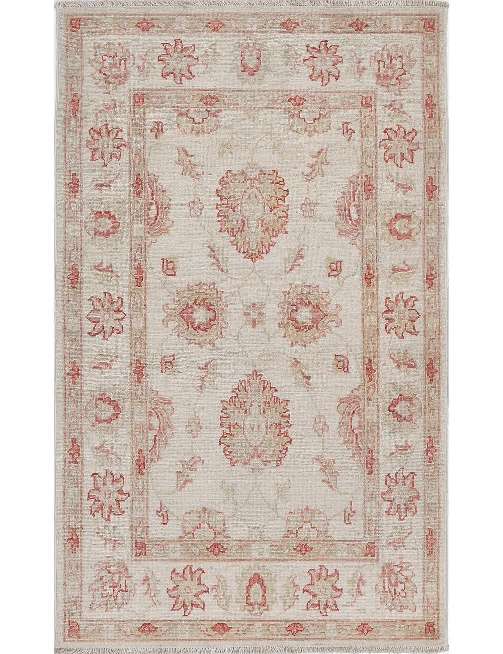 Ziegler 2' 7" X 4' 3" Hand-Knotted Wool Rug 2' 7" X 4' 3" (79 X 130) / Ivory / Red