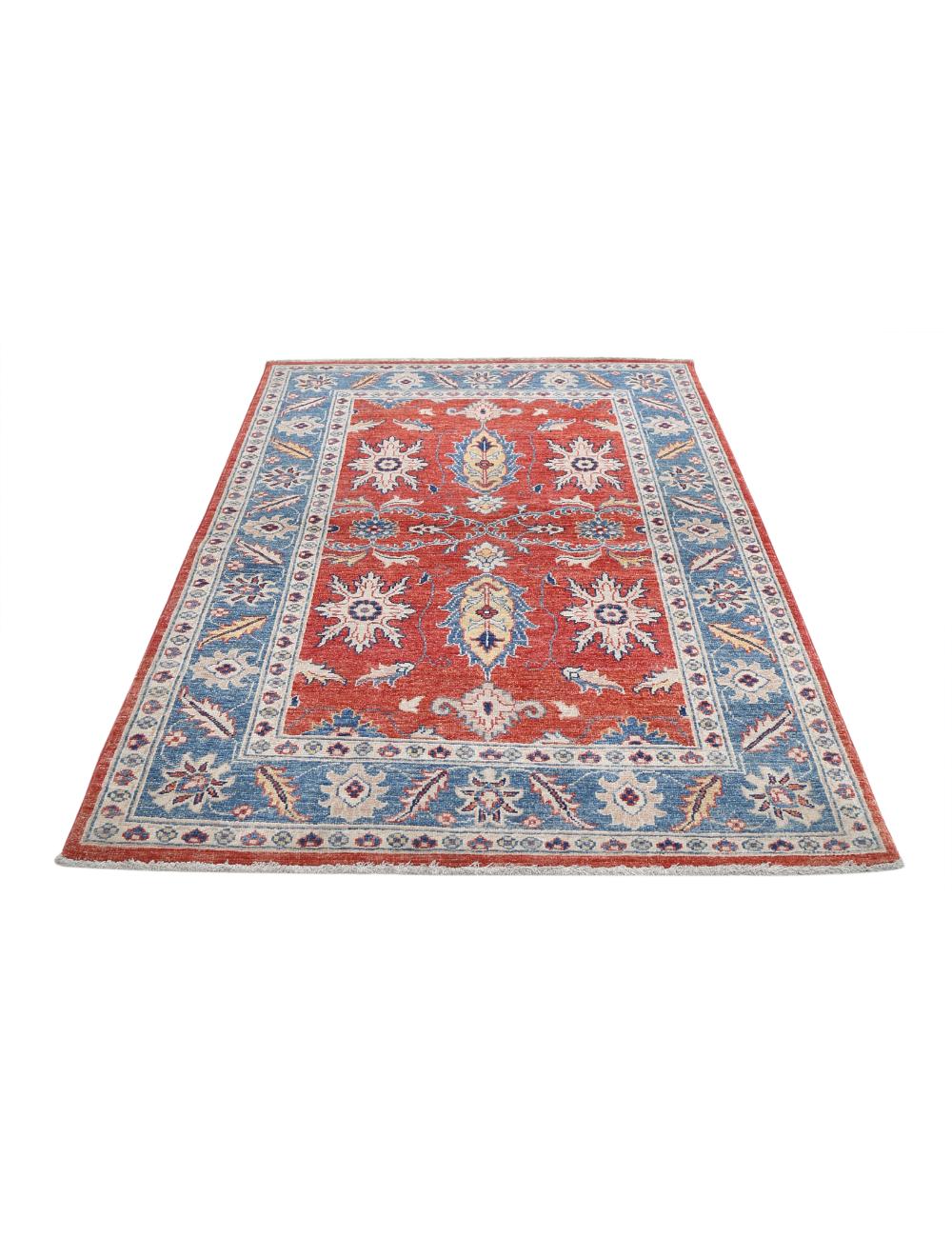 Ziegler 3' 4" X 5' 0" Hand-Knotted Wool Rug 3' 4" X 5' 0" (102 X 152) / Red / Blue