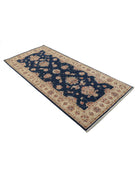 Ziegler 3' 2" X 6' 11" Hand-Knotted Wool Rug 3' 2" X 6' 11" (97 X 211) / Blue / Ivory