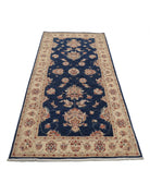 Ziegler 3' 2" X 6' 11" Hand-Knotted Wool Rug 3' 2" X 6' 11" (97 X 211) / Blue / Ivory