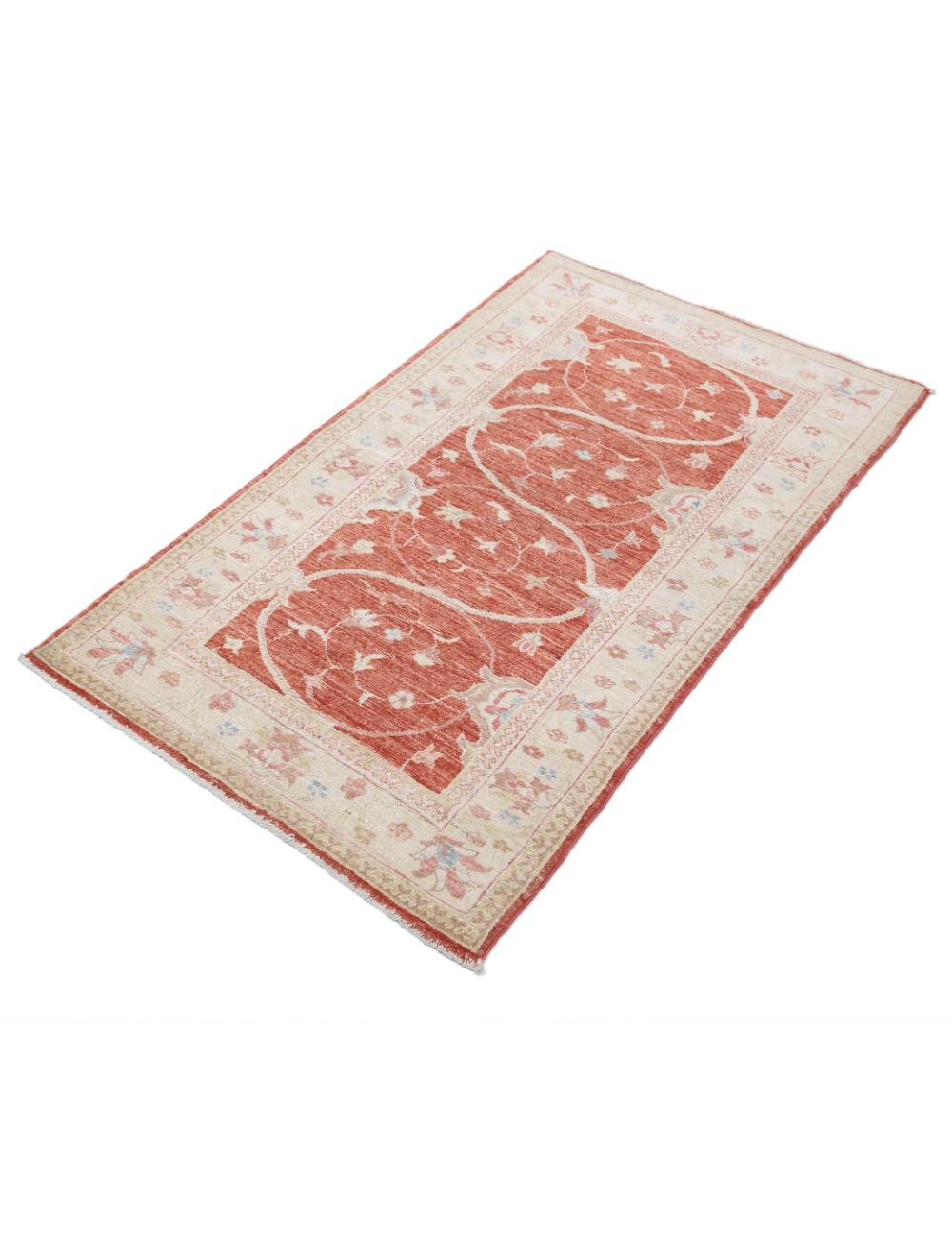 Ziegler 2' 8" X 4' 7" Hand-Knotted Wool Rug 2' 8" X 4' 7" (81 X 140) / Red / Ivory