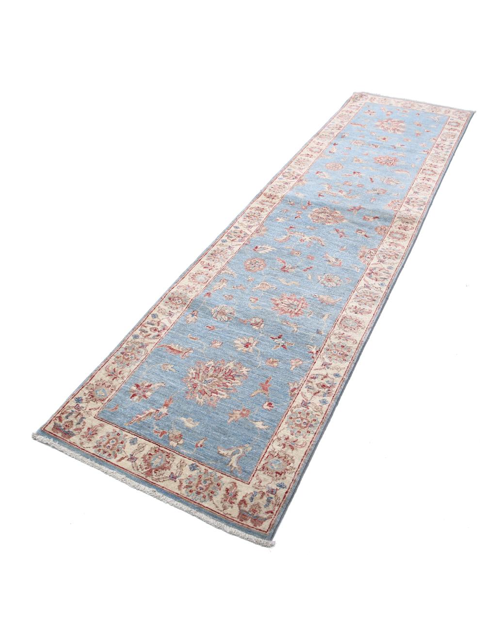 Ziegler 2' 6" X 9' 9" Hand-Knotted Wool Rug 2' 6" X 9' 9" (76 X 297) / Blue / Ivory