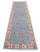 Ziegler 2' 6" X 9' 9" Hand-Knotted Wool Rug 2' 6" X 9' 9" (76 X 297) / Blue / Ivory