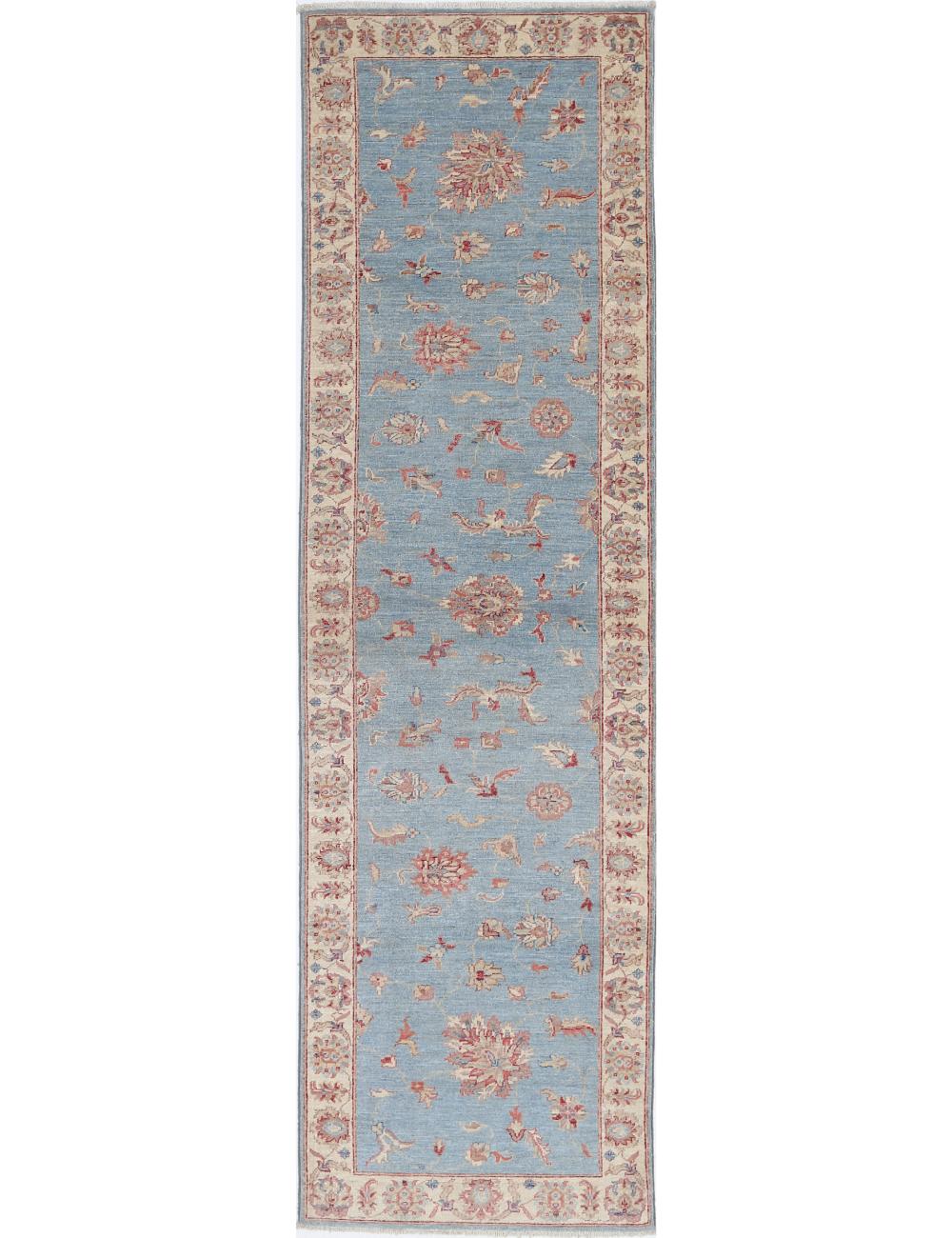 Ziegler 2' 6" X 9' 9" Hand-Knotted Wool Rug 2' 6" X 9' 9" (76 X 297) / Blue / Ivory