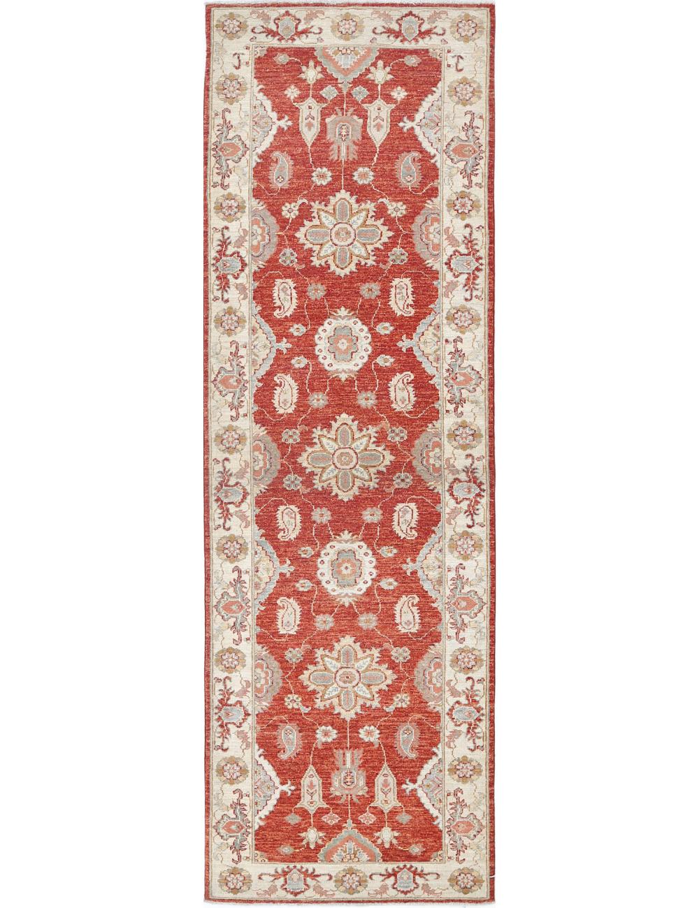 Ziegler 2' 7" X 8' 0" Hand-Knotted Wool Rug 2' 7" X 8' 0" (79 X 244) / Red / Ivory