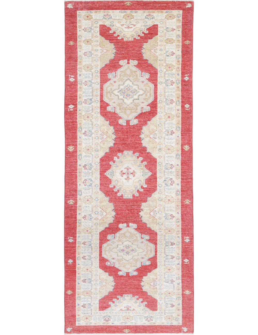 Ziegler 2' 8" X 7' 9" Hand-Knotted Wool Rug 2' 8" X 7' 9" (81 X 236) / Red / Ivory