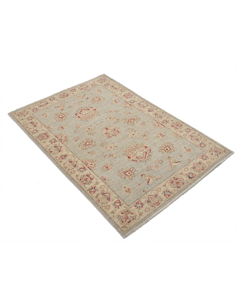 Ziegler 2' 11" X 4' 3" Hand-Knotted Wool Rug 2' 11" X 4' 3" (89 X 130) / Blue / Ivory