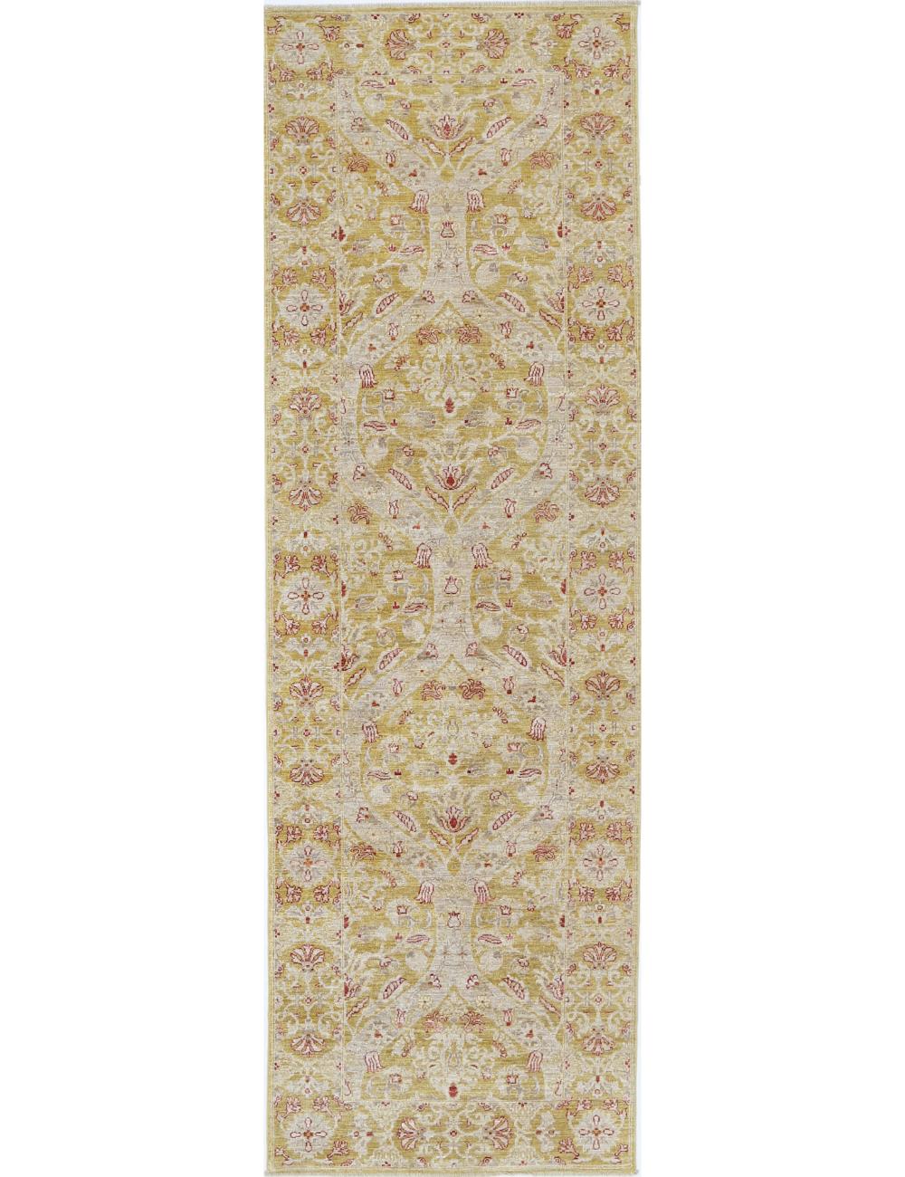 Ziegler 3' 1" X 9' 8" Hand-Knotted Wool Rug 3' 1" X 9' 8" (94 X 295) / Gold / Ivory