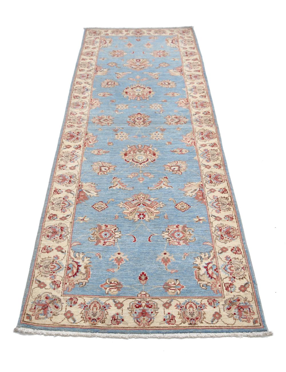 Ziegler 2' 8" X 8' 3" Hand-Knotted Wool Rug 2' 8" X 8' 3" (81 X 251) / Blue / Ivory