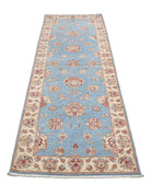 Ziegler 2' 8" X 8' 3" Hand-Knotted Wool Rug 2' 8" X 8' 3" (81 X 251) / Blue / Ivory