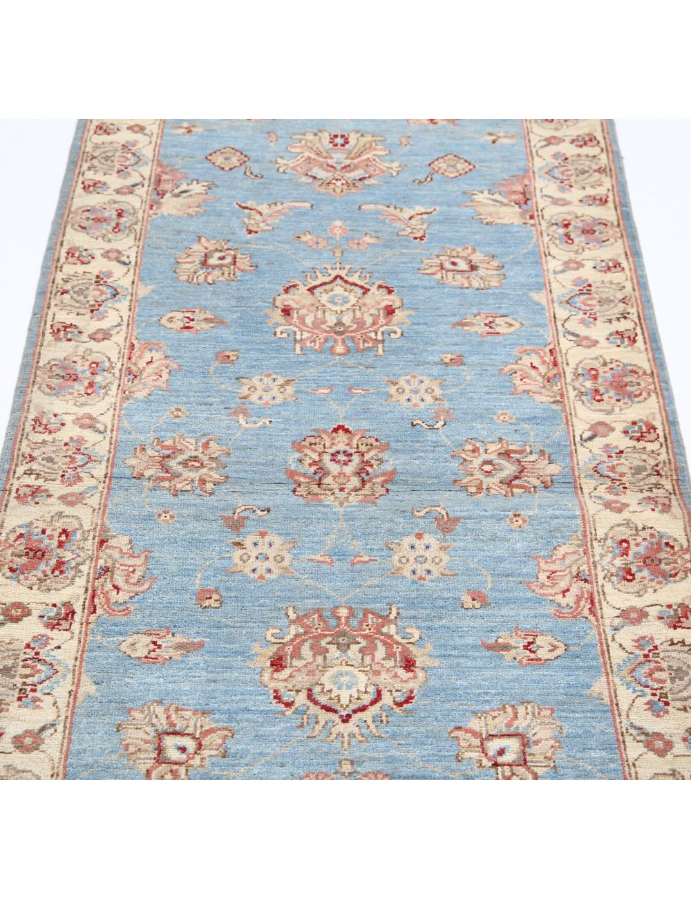 Ziegler 2' 8" X 8' 3" Hand-Knotted Wool Rug 2' 8" X 8' 3" (81 X 251) / Blue / Ivory