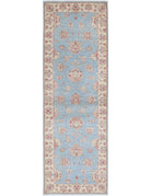 Ziegler 2' 8" X 8' 3" Hand-Knotted Wool Rug 2' 8" X 8' 3" (81 X 251) / Blue / Ivory