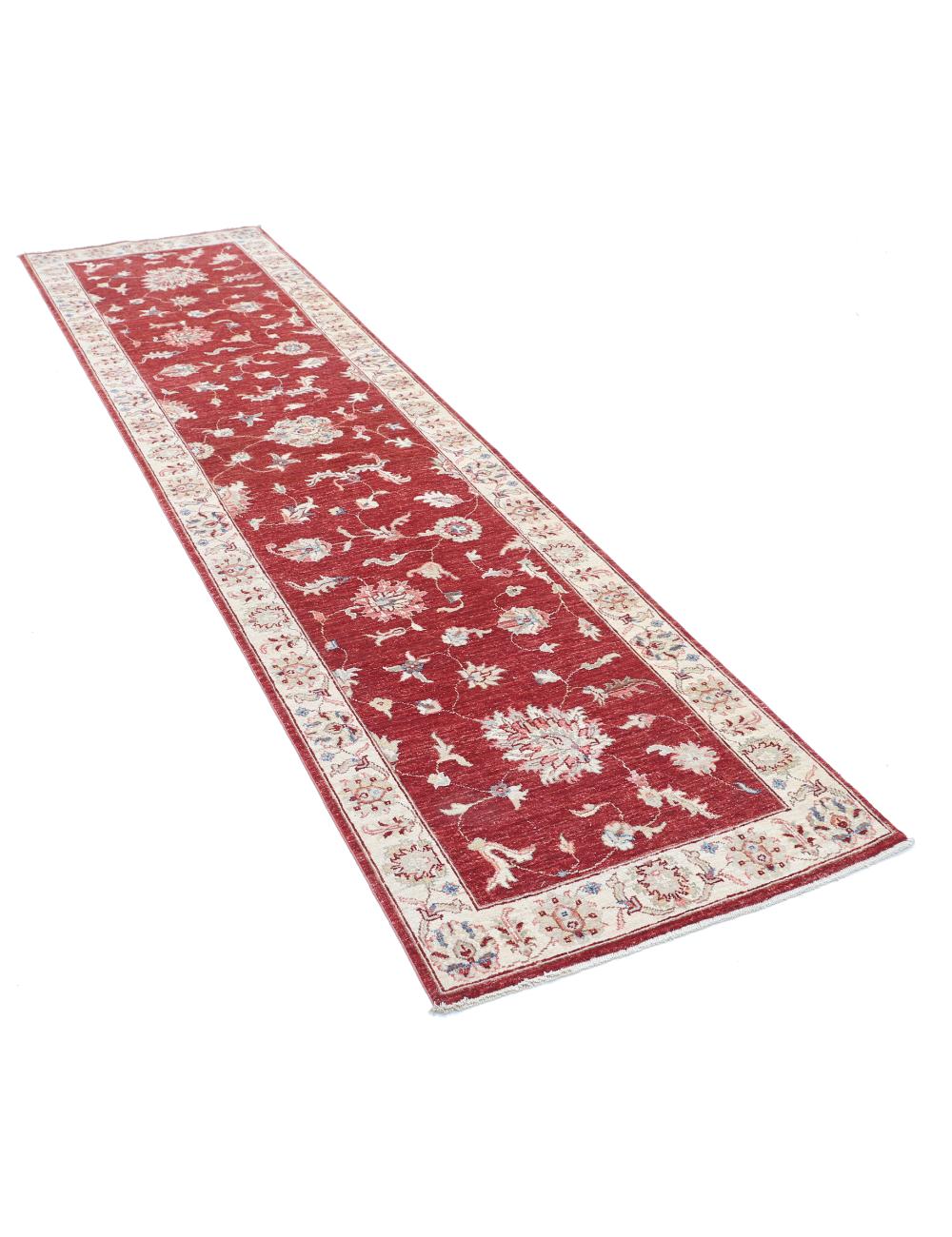 Ziegler 2' 8" X 9' 9" Hand-Knotted Wool Rug 2' 8" X 9' 9" (81 X 297) / Red / Ivory