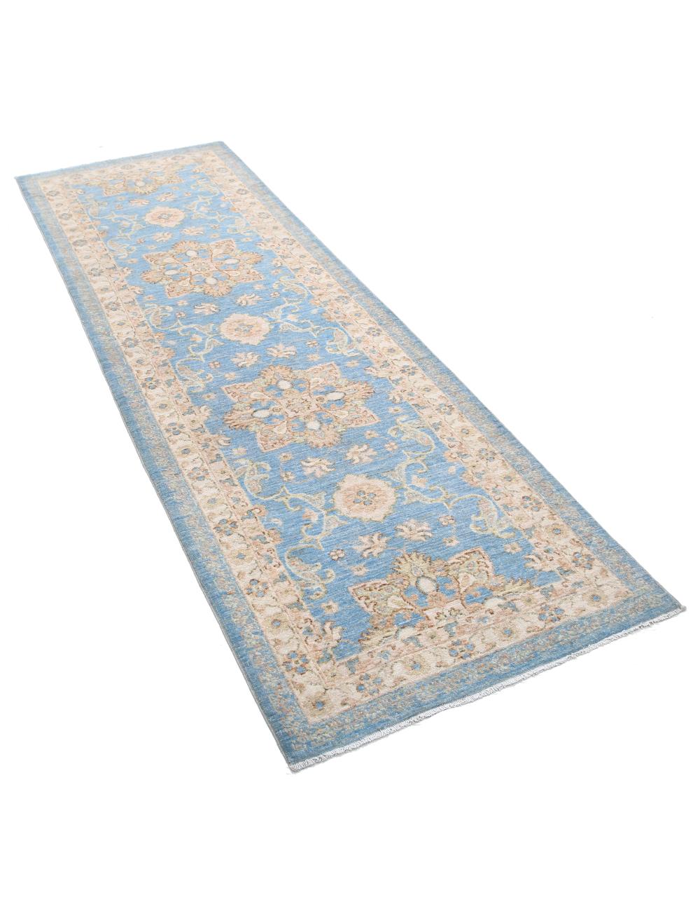 Ziegler 2' 9" X 8' 0" Hand-Knotted Wool Rug 2' 9" X 8' 0" (84 X 244) / Blue / Ivory